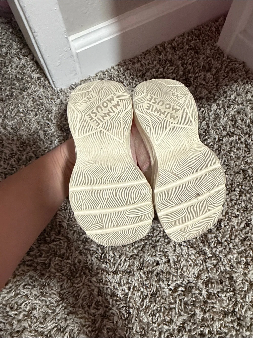 Toddler Zara Minnie Mouse Pink & Cream Sneakers